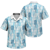 Aloha Hawaii Vintage Kahili Pa'a Lima Family Matching Off Shoulder Maxi Dress and Hawaiian Shirt Palaka Print Oceanic Turquoise LT7 Son's Shirt Turquoise - Polynesian Pride