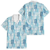 Aloha Hawaii Vintage Kahili Pa'a Lima Family Matching Off Shoulder Short Dress and Hawaiian Shirt Palaka Print Oceanic Turquoise