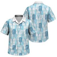 Aloha Hawaii Vintage Kahili Pa'a Lima Family Matching Short Sleeve Bodycon Dress and Hawaiian Shirt Palaka Print Oceanic Turquoise