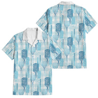 Aloha Hawaii Vintage Kahili Pa'a Lima Family Matching Tank Maxi Dress and Hawaiian Shirt Palaka Print Oceanic Turquoise LT7 Dad's Shirt - Short Sleeve Turquoise - Polynesian Pride