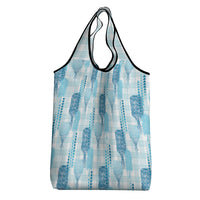 Aloha Hawaii Vintage Kahili Pa'a Lima Grocery Bag Palaka Print Oceanic Turquoise