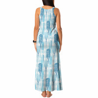 Aloha Hawaii Vintage Kahili Pa'a Lima Tank Maxi Dress Palaka Print Oceanic Turquoise