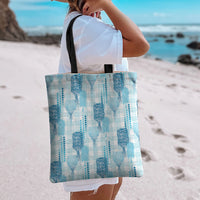 Aloha Hawaii Vintage Kahili Pa'a Lima Tote Bag Palaka Print Oceanic Turquoise