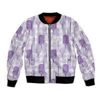 Aloha Hawaii Vintage Kahili Pa'a Lima Bomber Jacket Palaka Print Pastel Lavender