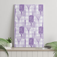 Aloha Hawaii Vintage Kahili Pa'a Lima Canvas Wall Art Palaka Print Pastel Lavender