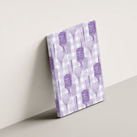 Aloha Hawaii Vintage Kahili Pa'a Lima Canvas Wall Art Palaka Print Pastel Lavender