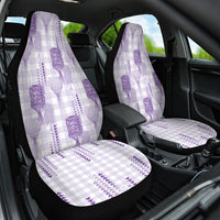 Aloha Hawaii Vintage Kahili Pa'a Lima Car Seat Cover Palaka Print Pastel Lavender