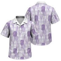 Aloha Hawaii Vintage Kahili Pa'a Lima Family Matching Short Sleeve Bodycon Dress and Hawaiian Shirt Palaka Print Pastel Lavender LT7 Son's Shirt Lavender - Polynesian Pride