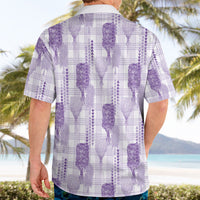 Aloha Hawaii Vintage Kahili Pa'a Lima Hawaiian Shirt Palaka Print Pastel Lavender LT7 - Polynesian Pride