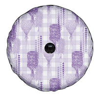 Aloha Hawaii Vintage Kahili Pa'a Lima Spare Tire Cover Palaka Print Pastel Lavender