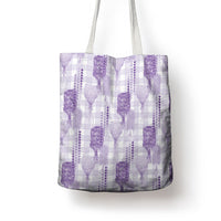 Aloha Hawaii Vintage Kahili Pa'a Lima Tote Bag Palaka Print Pastel Lavender