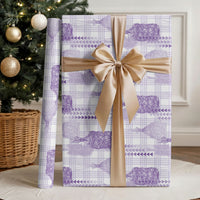 Aloha Hawaii Vintage Kahili Pa'a Lima Wrapping Paper Palaka Print Pastel Lavender