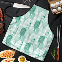 Aloha Hawaii Vintage Kahili Pa'a Lima Apron Palaka Print Mossy Teal