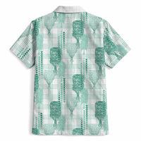 Aloha Hawaii Vintage Kahili Pa'a Lima Hawaiian Shirt Palaka Print Mossy Teal LT7 - Polynesian Pride