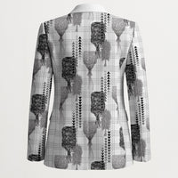 Aloha Hawaii Vintage Kahili Pa'a Lima Blazer Palaka Print Hinahina