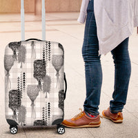 Aloha Hawaii Vintage Kahili Pa'a Lima Luggage Cover Palaka Print Hinahina