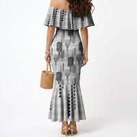 Aloha Hawaii Vintage Kahili Pa'a Lima Mermaid Dress Palaka Print Hinahina LT7 - Polynesian Pride