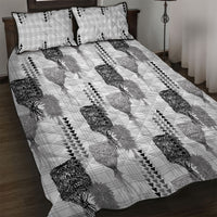 Aloha Hawaii Vintage Kahili Pa'a Lima Quilt Bed Set Palaka Print Hinahina