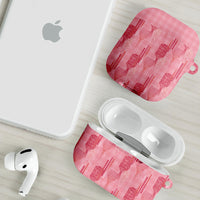 Aloha Hawaii Vintage Kahili Pa'a Lima AirPods Case Palaka Print Berry Pink