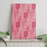 Aloha Hawaii Vintage Kahili Pa'a Lima Canvas Wall Art Palaka Print Berry Pink