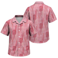 Aloha Hawaii Vintage Kahili Pa'a Lima Family Matching Short Sleeve Bodycon Dress and Hawaiian Shirt Palaka Print Berry Pink LT7 Son's Shirt Pink - Polynesian Pride