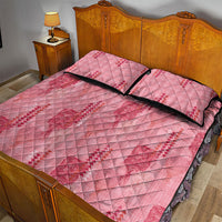 Aloha Hawaii Vintage Kahili Pa'a Lima Quilt Bed Set Palaka Print Berry Pink
