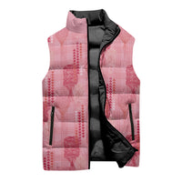 Aloha Hawaii Vintage Kahili Pa'a Lima Sleeveless Puffer Jacket Palaka Print Berry Pink