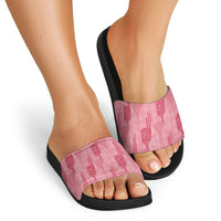 Aloha Hawaii Vintage Kahili Pa'a Lima Slide Sandals Palaka Print Berry Pink