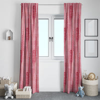 Aloha Hawaii Vintage Kahili Pa'a Lima Window Curtain Palaka Print Berry Pink