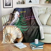 New Caledonia Kanaky Personalized Blanket Kagu Bird Emblem - Polynesian Pride