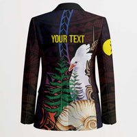 New Caledonia Kanaky Personalized Blazer Kagu Bird Emblem - Polynesian Pride