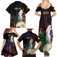 New Caledonia Kanaky Personalized Family Matching Summer Maxi Dress and Hawaiian Shirt Kagu Bird Emblem - Polynesian Pride