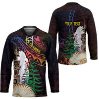 New Caledonia Kanaky Personalized Hockey Jersey Kagu Bird Emblem - Polynesian Pride