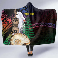 New Caledonia Kanaky Personalized Hooded Blanket Kagu Bird Emblem - Polynesian Pride