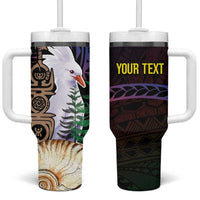 New Caledonia Kanaky Personalized Tumbler With Handle Kagu Bird Emblem - Polynesian Pride