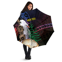 New Caledonia Kanaky Personalized Umbrella Kagu Bird Emblem - Polynesian Pride