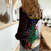 New Caledonia Kanaky Personalized Women Casual Shirt Kagu Bird Emblem - Polynesian Pride