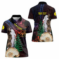 New Caledonia Kanaky Personalized Women Polo Shirt Kagu Bird Emblem - Polynesian Pride