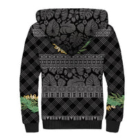 Hawai'i Paniolo Maile Twisted Lei Sherpa Hoodie Obsidian Black LT7 - Polynesian Pride