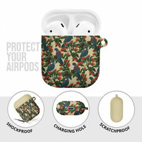 New Zealand Christmas AirPods Case Romantic Tui Birds on Pohutukawa - Ivory - Polynesian Pride