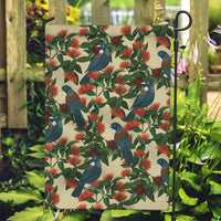New Zealand Christmas Garden Flag Romantic Tui Birds on Pohutukawa - Ivory - Polynesian Pride