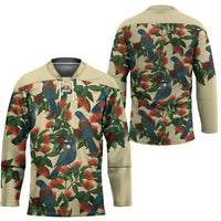New Zealand Christmas Hockey Jersey Romantic Tui Birds on Pohutukawa - Ivory - Polynesian Pride