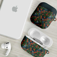 New Zealand Christmas AirPods Case Romantic Tui Birds on Pohutukawa - Cobalt - Polynesian Pride