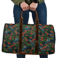 New Zealand Christmas Travel Bag Romantic Tui Birds on Pohutukawa - Cobalt - Polynesian Pride