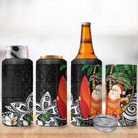 Polynesian 4 in 1 Can Cooler Tumbler Tropical Santa - Plumeria Black Vintage