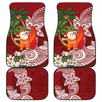 Polynesian Car Mats Tropical Santa - Plumeria Red Vintage