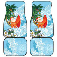 Polynesian Car Mats Tropical Santa - Plumeria Turquoise Vintage