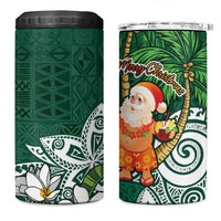Polynesian 4 in 1 Can Cooler Tumbler Tropical Santa - Plumeria Green Vintage