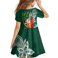 Polynesian Family Matching Mermaid Dress and Hawaiian Shirt Tropical Santa - Plumeria Green Vintage LT7 - Polynesian Pride