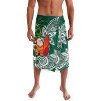 Polynesian Lavalava Tropical Santa - Plumeria Green Vintage